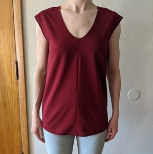Sheer red sleeveless J Crew 00 xs top